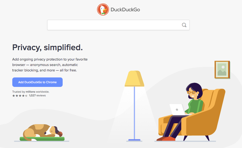 DuckDuckGo home page