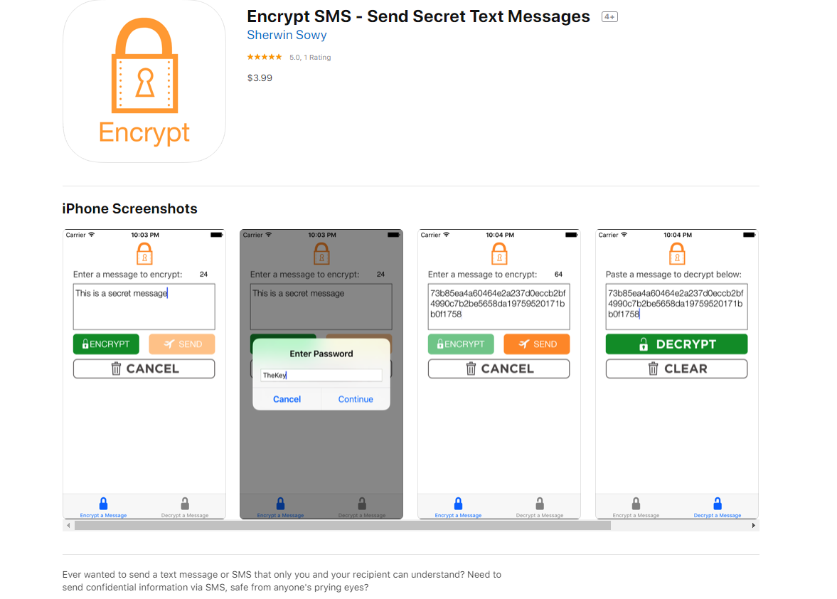 Encrypt SMS app 